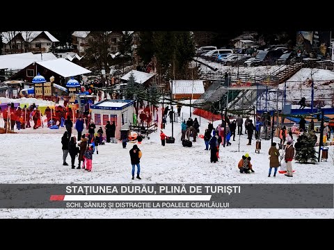 Durău resort, full of tourists: skiing, sledding and fun at the foot of Ceahlău