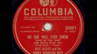 Garth Kline &amp; Roy Acuff   No One Will Ever Know / I Think I&#39;ll Go Home &amp;Cry
