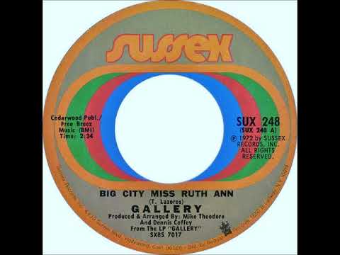 Gallery - Big City Miss Ruth Ann on Mono Promo 1972 Sussex 45 RPM Record.