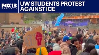 UW students occupy campus building, demand university cut ties with ICE