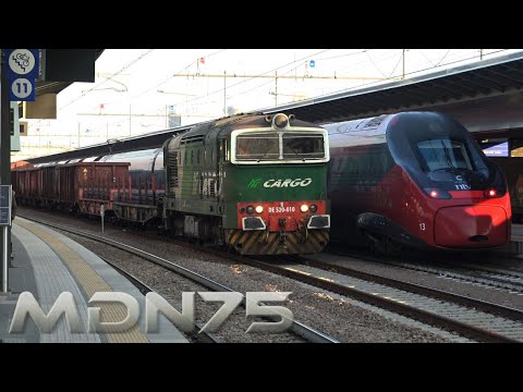 Treni diesel ed elettrici, passeggeri, merci, Aln 668, DE520, inizio marzo 2022 stazione Brescia[4K]