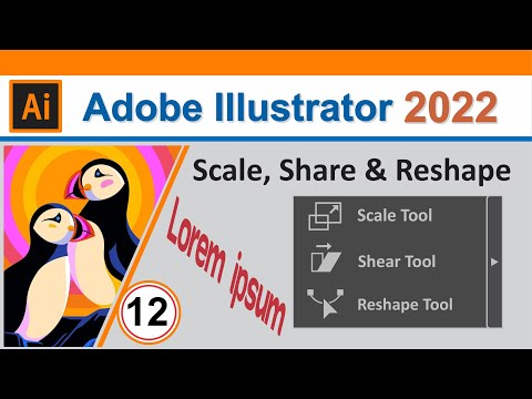 Adobe Illustrator CC 2022 Scale tool, Shear tool and Reshape Tool  Tutorial Part No 12 by, Amjad GD