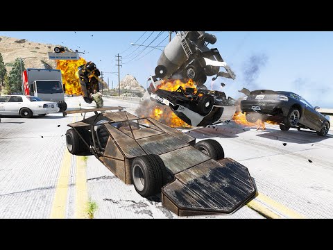 GTA 5 CRAZY RAMP CAR CRASHES - SUPER CINEMATIC PICTURE ON SLOW MO ep.2