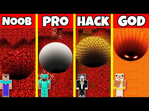 Minecraft Battle: NETHER TUNNEL HOUSE BUILD CHALLENGE - NOOB vs PRO vs HACKER vs GOD Animation