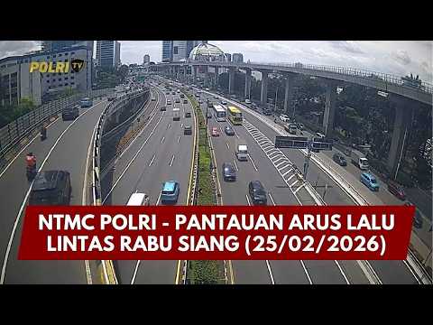 PRESISI UPDATE: NTMC POLRI - PANTAUAN ARUS LALU LINTAS RABU SIANG 25/02/26 (13.00)