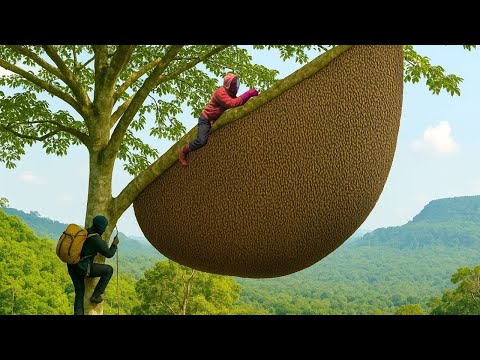 Unbelievable Wild Bee Nest Discovery — Dangerous Jungle Honey Hunt