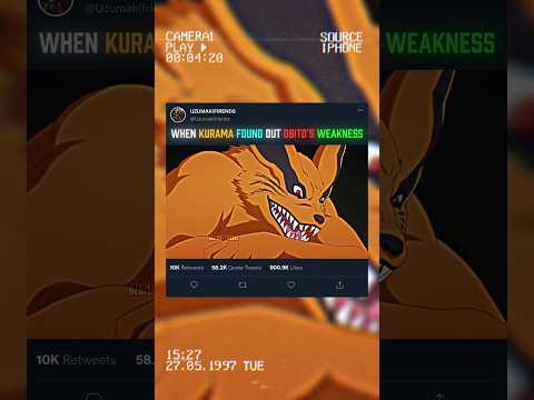 🦊 KURAMA FIND OUT OBITO'S WEAKNESS...🔥☠️🤯 #kurama #narutoshippuden #animeshorts