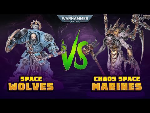 Space Wolves vs Chaos Space Marines: A Warhammer 40k Battle Report | 10th Edition 2000pts