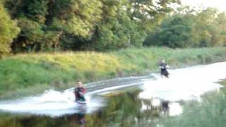 preview picture of video 'WakeBoarding and KneeBoarding Together'