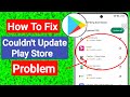 How To Fix Couldn't Update Play Store Problem || Fix Play Store App Couldn't Update