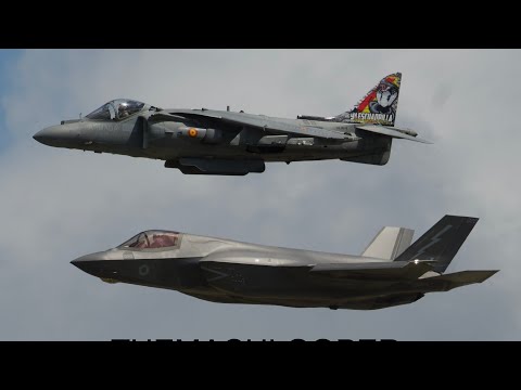 RIAT 2023 AWESOME ￼SPANISH EAV-8B HARRIER  AND RAF F35B DISPLAY 🇪🇸 🇬🇧