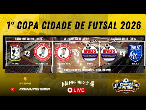 1° COPA CIDADE DE FUTSAL 2026 - 2 JOGOS - CATEGORIAS SUB 09 E 11.