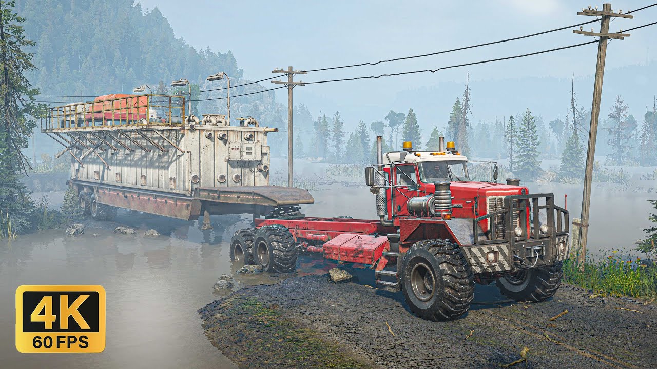 Heavy Oil Rig Delivery - Kenworth 963 - SnowRunner 4k (No Commentary)