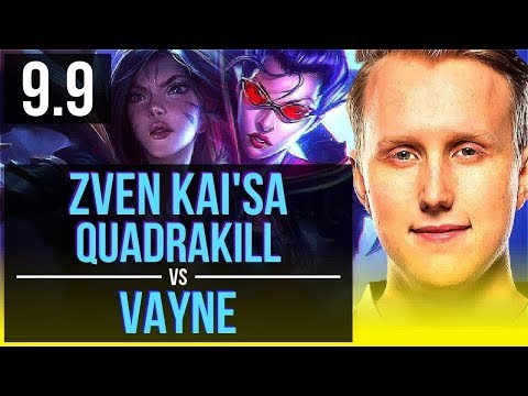 Zven KAI'SA & Nautilus vs VAYNE & Thresh (ADC) | Quadrakill, KDA 17/1/6 | NA Challenger | v9.9