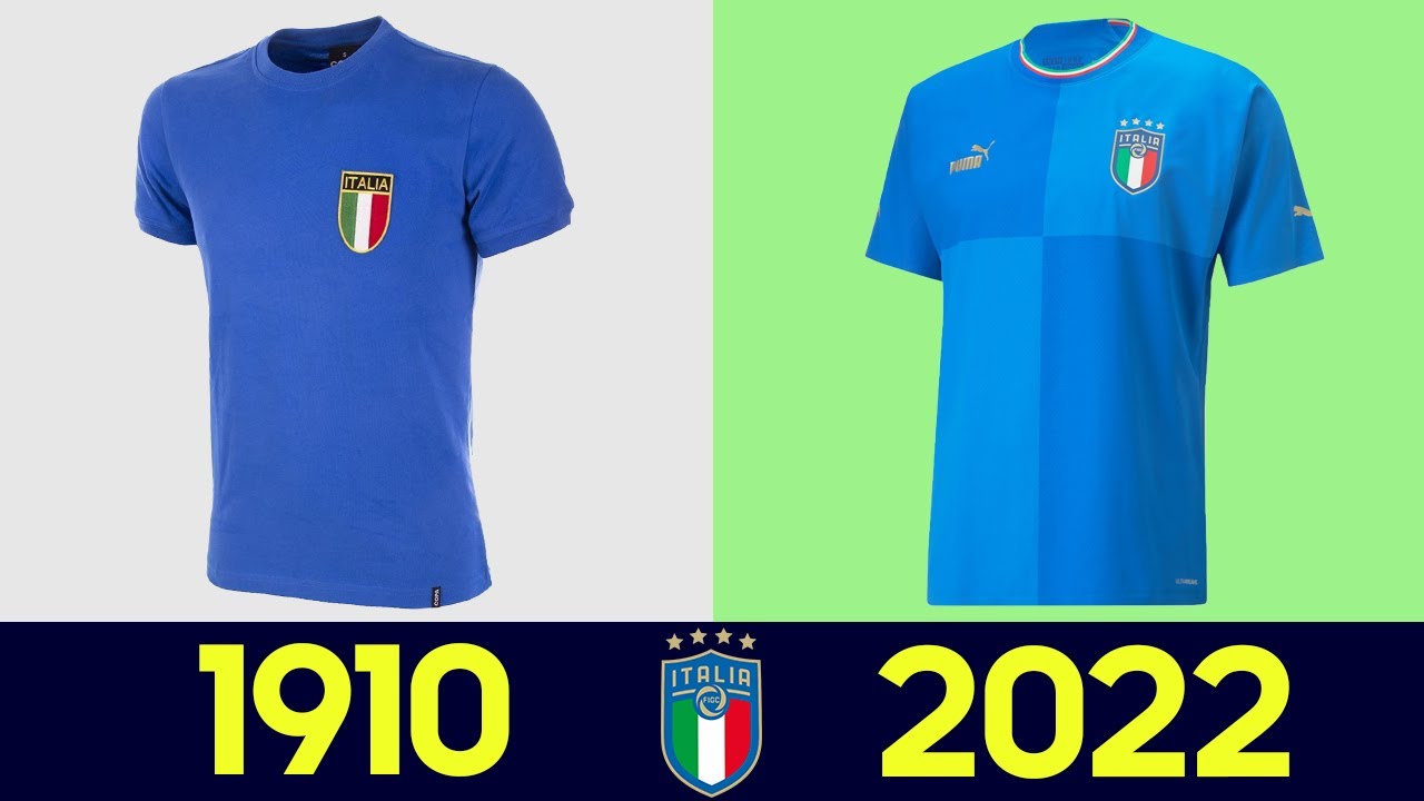 L'histoire du maillot de l'équipe d'Italie | Tous les maillots de l'équipe de Italie 1910-2022