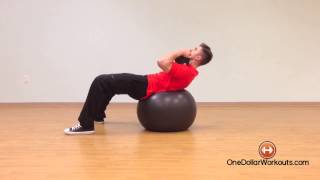Swiss Ball Crunch with Dumbbell exercise video thumbnail