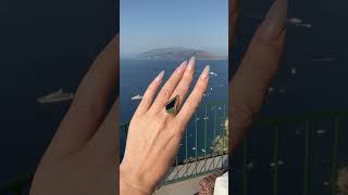 Золотое кольцо с агатом и фианитами. Артикул 369611  размер 17.5 - Фото 6