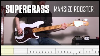 Supergrass - Mansize Rooster (Bass Cover + Play Along Tabs)