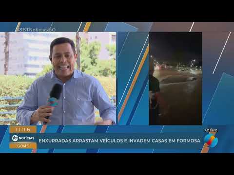 Enxurradas arrastam veículos e invadem casas em Formosa Goiás