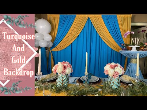 DIY Turquoise And Gold Backdrop | Birthday Edition | Decorate With Me