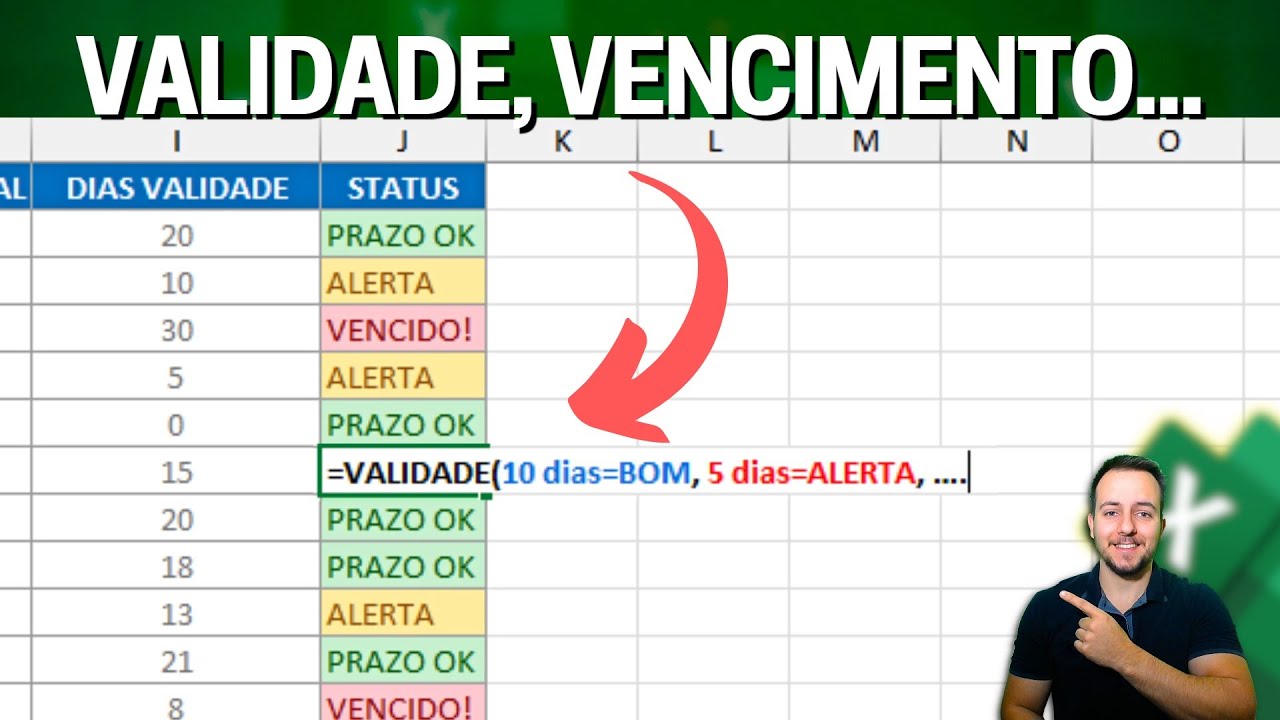 Como criar um Indicador de Validade e Vencimento no Excel | Atualiza Sozinho!