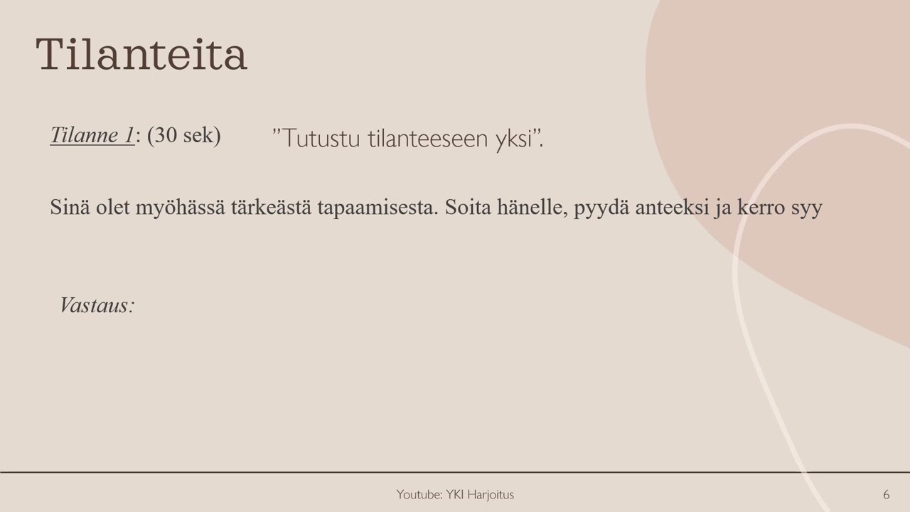 YKI Harjoitus - Puhuminen 2