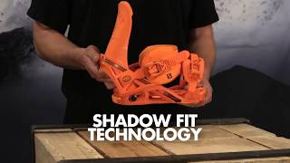 /></a>
<p><em>Composite | 30%</em> –  <span>Get the most out of your bindings. More rigid than the competitor’s low end plastic, more durable and comfortable than aluminum. Performance is maximized, comfort is undeniable.</span></p>
<p><em>Adjustable Toe Ramp</em> –  <span>Super easy to handle adjustability for the best possible transmission on toe edge. </span></p>
<p><em>SCS + Full EVA Canted Footbed</em> –  <span>SCS + Full EVA offers the highest level of shock absorption and precise energy transmission straight to your edges.</span></p>
<p><em>Integrated Mounting System (IMS)</em> –  <span>IMS is Salomon's patented technology that keeps your disc screws in place while adjusting your binding angle or swapping out boards. You'll never drop a screw in the snow again.</span></p>
<p><em>Universal Disc</em> –  <span>Ultimate compatibility with all existing mounting systems on the market.</span></p>
<p><em>Kevlar Quickwire</em> –  <span>For maximum support and quick transmission of any movement.</span></p>
<h5>HIGHBACK</h5>
<p><em>District Highback</em> –  <span>Special flex pattern with an asymmetrical design and an easy to use 2-in-1 forward lean and highback rotation system.</span></p>
<h5>STRAPS</h5>
<p><em>3D Asym Supreme Ankle Strap</em> –  <span>Asymetrical shape to increase the support on the outside and tweakability on the inside while keeping a perfect anatomical shape to prevent any pressure points for all day comfort with no compromise in performance.</span></p>
<p><em>Lock-In Deluxe Toe Strap</em> –  <span>All the hold of the Lock-In toe strap with extra comfort.</span></p>
<p><em>Micro Max Strap Adjustments</em> –  <span>Fast and precise micro adjustments let you optimize the straps centering on your boot for maximum comfort and support.</span></p>
<h5>BUCKLES</h5>
<p><em>MP Ratchets</em> –  <span>Highest performing and quality ratchet found on all Shadow Fit bindings. Better tightening, less ladder damage, more power and precision with each click.</span></p>
<p><em>Aluminum Buckles</em></p>
</div>
</div>
</div>