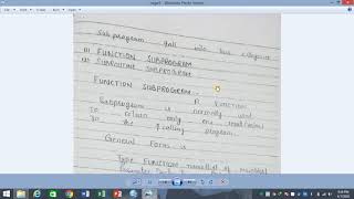 Download the video "MSc-II Lecture5 : FUNCTION SUBPROGRAM"