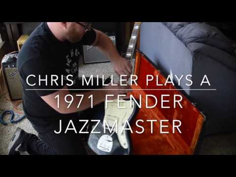Chris Miller plays a Black 1971 Fender Jazzmaster