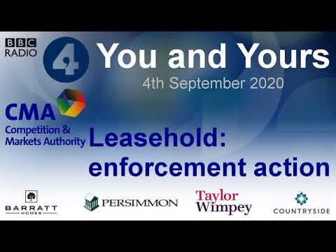 CMA take on Taylor Wimpey / Countryside / Persimmon / Barratt - You and Yours - BBC Radio 4 - 4/9/20