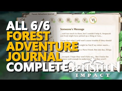 Forest Adventure Journal Genshin Impact All 6/6 Quests Complete