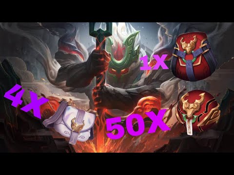 League of Legends Abrindo 50 Orbes Fera Lunar + 1 Pacote Vermelho Boi Lunar