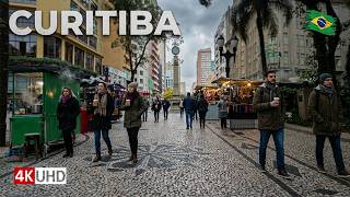 🇧🇷 CURITIBA — One of Brazil's Coldest Cities on a Chilly Day — Walking Tour 【 4K UHD 】