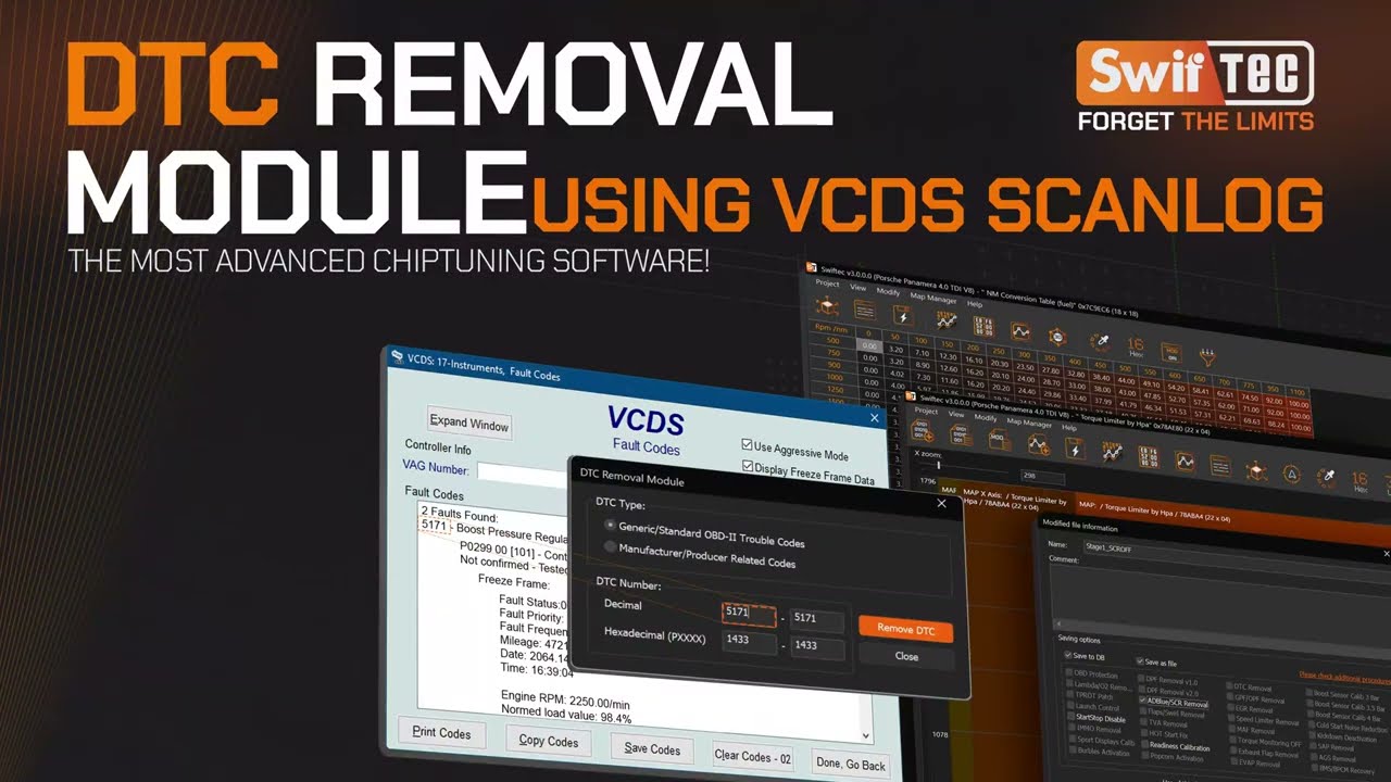 Video How to use DTC Removal Module using VCDS scanlog