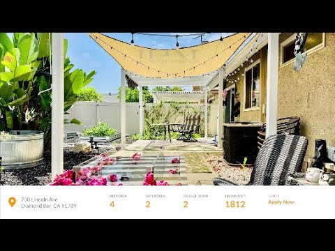 4 Bedroom home for leasing in Diamond Bar property video