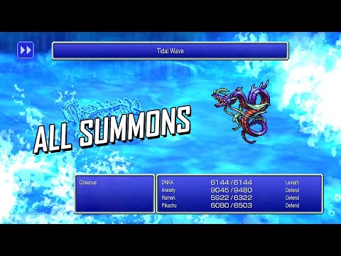 FF3 Pixel Remaster - All Summons [4K]