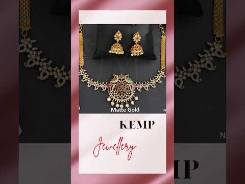 Designer fancy style matte gold polish kemp clusterpearls ne...