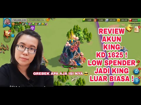 REVIEW AKUN KING KINGDOM 1625 ! AKUN LOW SPENDER F2P BISA T5 DAN VIP 15 | RISE OF KINGDOMS INDONESIA