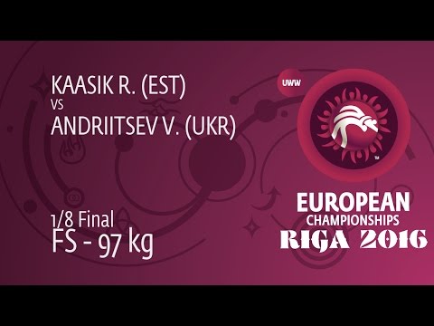 1/8 FS - 97 kg: V. ANDRIITSEV (UKR) df. R. KAASIK (EST) by TF, 10-0