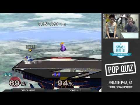 Pop Quiz II - Winners Round 3 - Vincessantly (Peach) vs B0nes (Falco) - SSBM Smash Melee