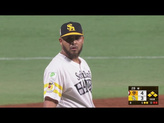 【8回表】追加点許さず!! ホークス・ヘルナンデス ピンチ招くも無失点に抑える!! 2025年3月12日 福岡ソフトバンクホークス 対 読売ジャイアンツ