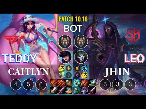 T1 Teddy Caitlyn vs SB Leo Jhin Bot - KR Patch 10.16