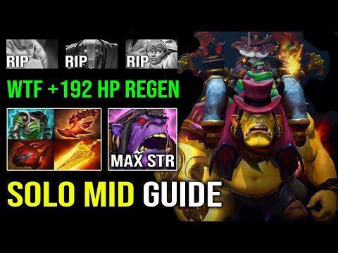WTF +192 HP REGEN 1v5 Tank Solo Mid Alchemist Max Strength Heart Overwhelming Blink Dota 2