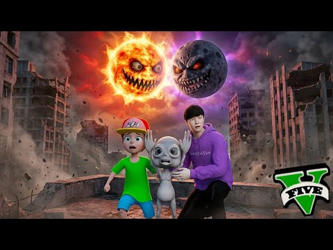 စိတ်ဆိုးနေတဲ့လမင်းကြီးနဲ့ ဒေါသထွက်နေတဲ့နေမင်းကြီးတို့ ချကုန်ကြပြီ | Evil Moon VS Evil Sun in GTA V