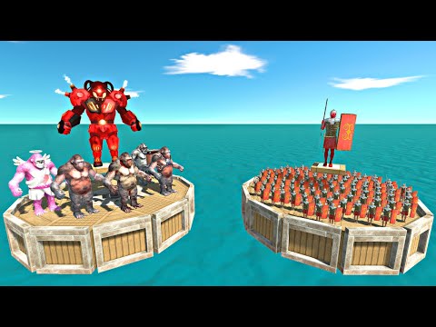 Romanus Team Coliseum Challenge | All Goros vs Romanus Team - Animal Revolt Battle Simulator