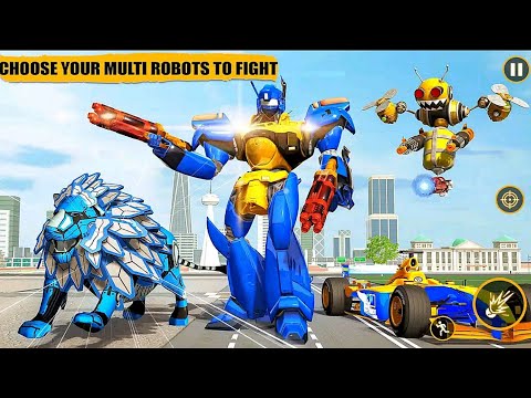 Lion Flying Bee Car Robot Transformation Wars: Robot Multi Transform Game 2021 - Android Gameplay