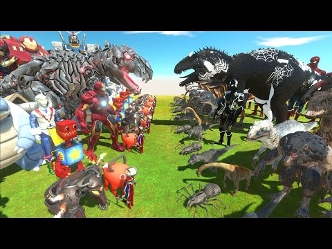 T-REX WAR - TEK REX vs SPIDER T-REX - Animal Revolt Battle Simulator