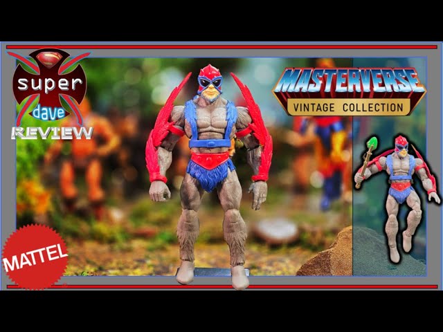 Vídeo relacionado con Masters of The Universe Masterverse Colección Retro Stratos Figura de acción de 17,78cm con 30 Puntos de articulación, líder heroico de los Hombres alados con Accesorios, JBP96