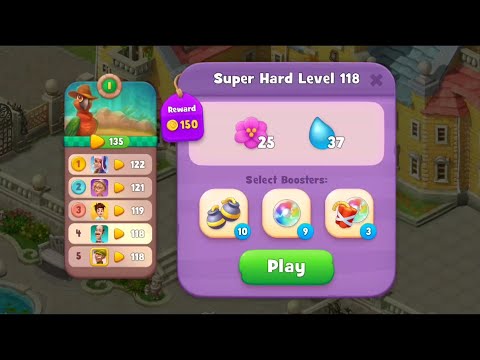 Gardenscapes Level 118 Walkthrough "No Boosters Used"