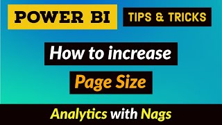 How to increase Page Size Power BI Desktop Tips and Tricks (16/100)